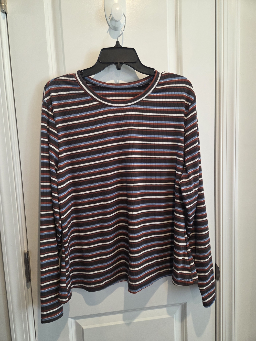 NWOT SHEIN Striped Ribbed Long Sleeve Top